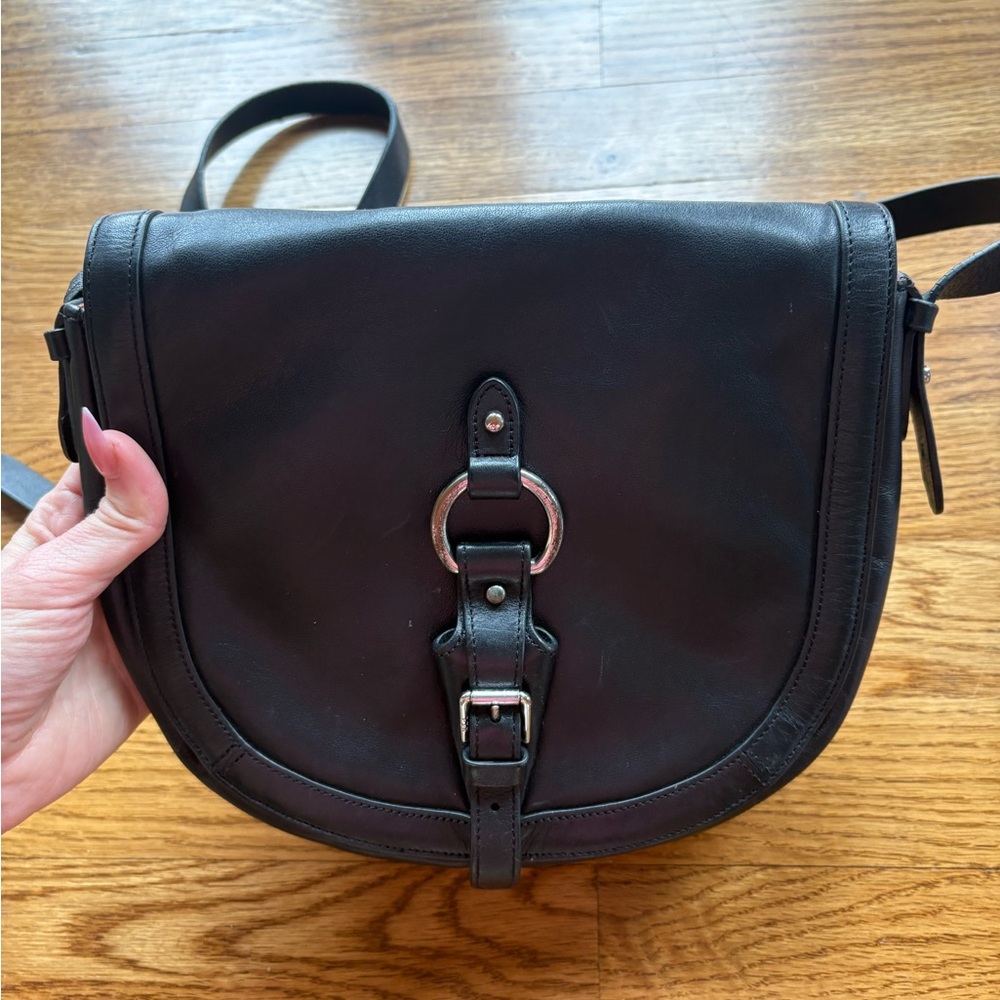 Lauren Ralph Lauren Black and Red Leather Bag